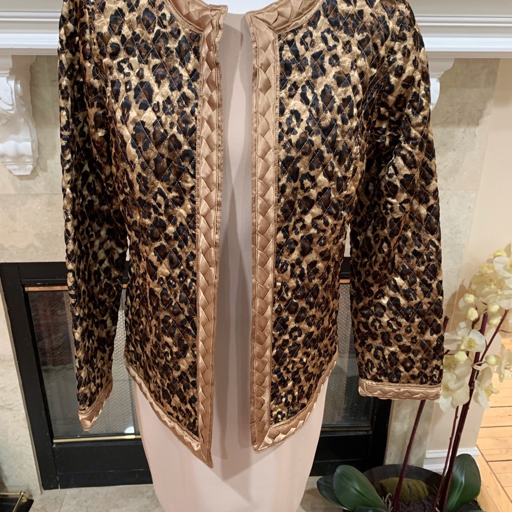 Chico’s Jacket, Size 1, Leopard Print - image 5